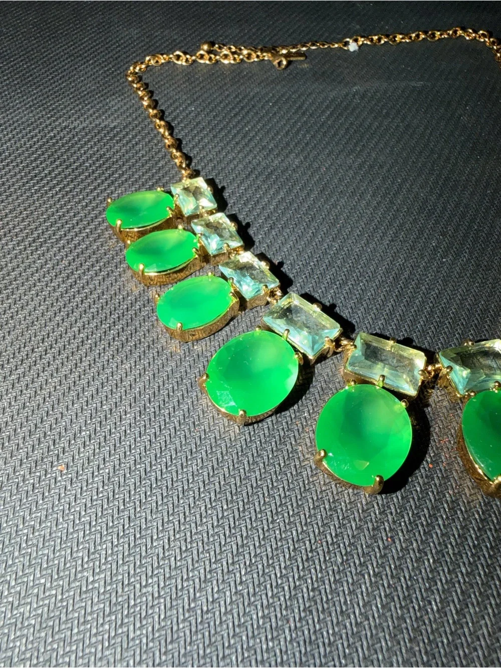 KATE SPADE BRIDAL EMERALD GREEN GOLD TONE COLLAR NECKLACE