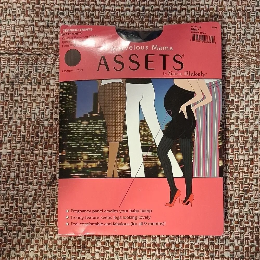 ASSETS by Sara Blakely Marvelous Mama Maternity Terrific Tights Black Size 2