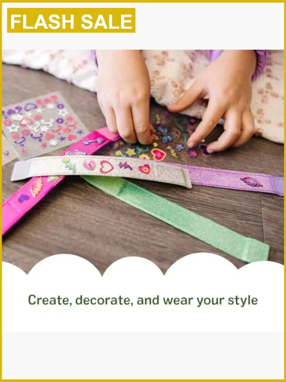 Design-Your-Own Bracelet Craft Kit with 100+ Stickers for Kids
