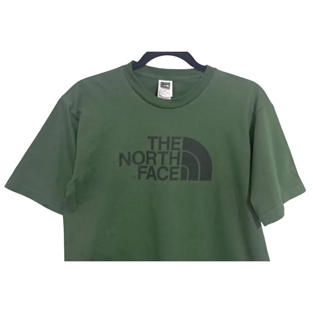 The North Face Green Logo T-Shirt Mens S 100% Cotton Crew Neck Short Sleeve‎