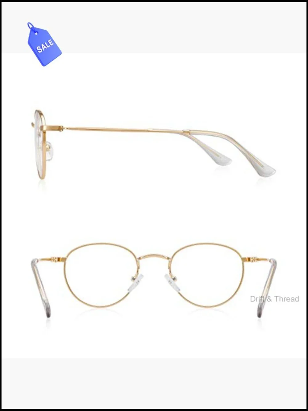 Classic Round Vintage Metal Reading Glasses Blue Light Blocking Computer Readers