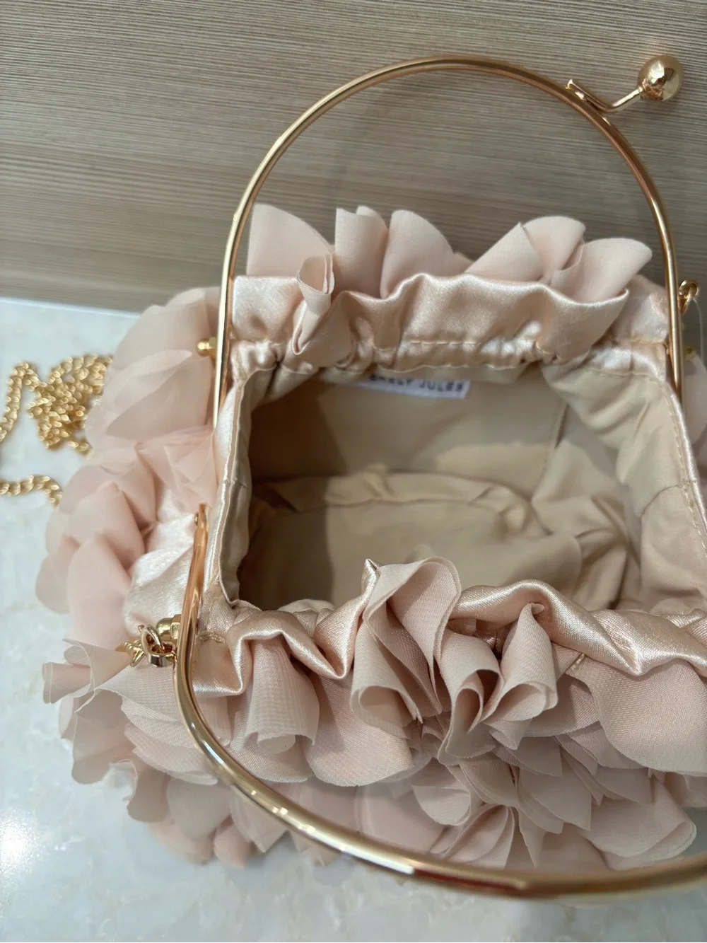 Sincerly Jules fabric clutch taupe