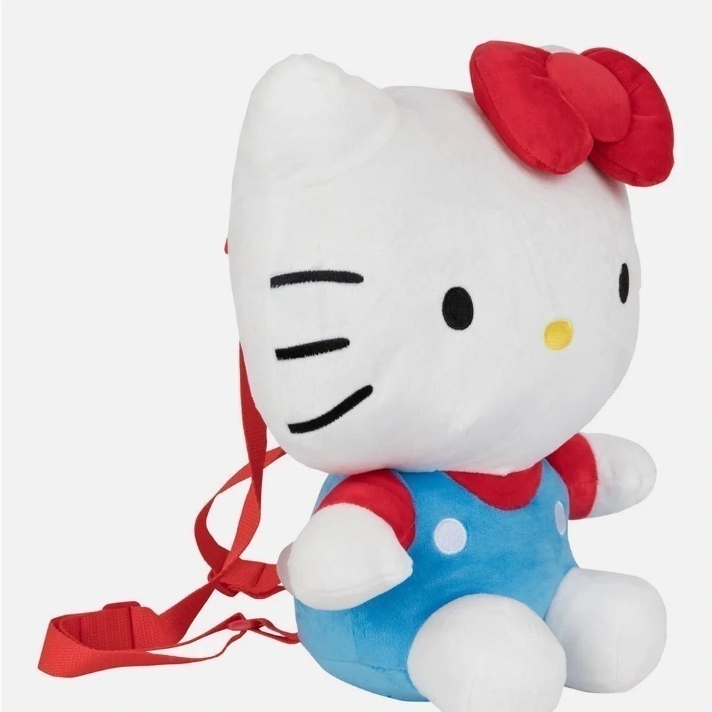 NWT Hello Kitty plush backpack with small snack/ toy pocket