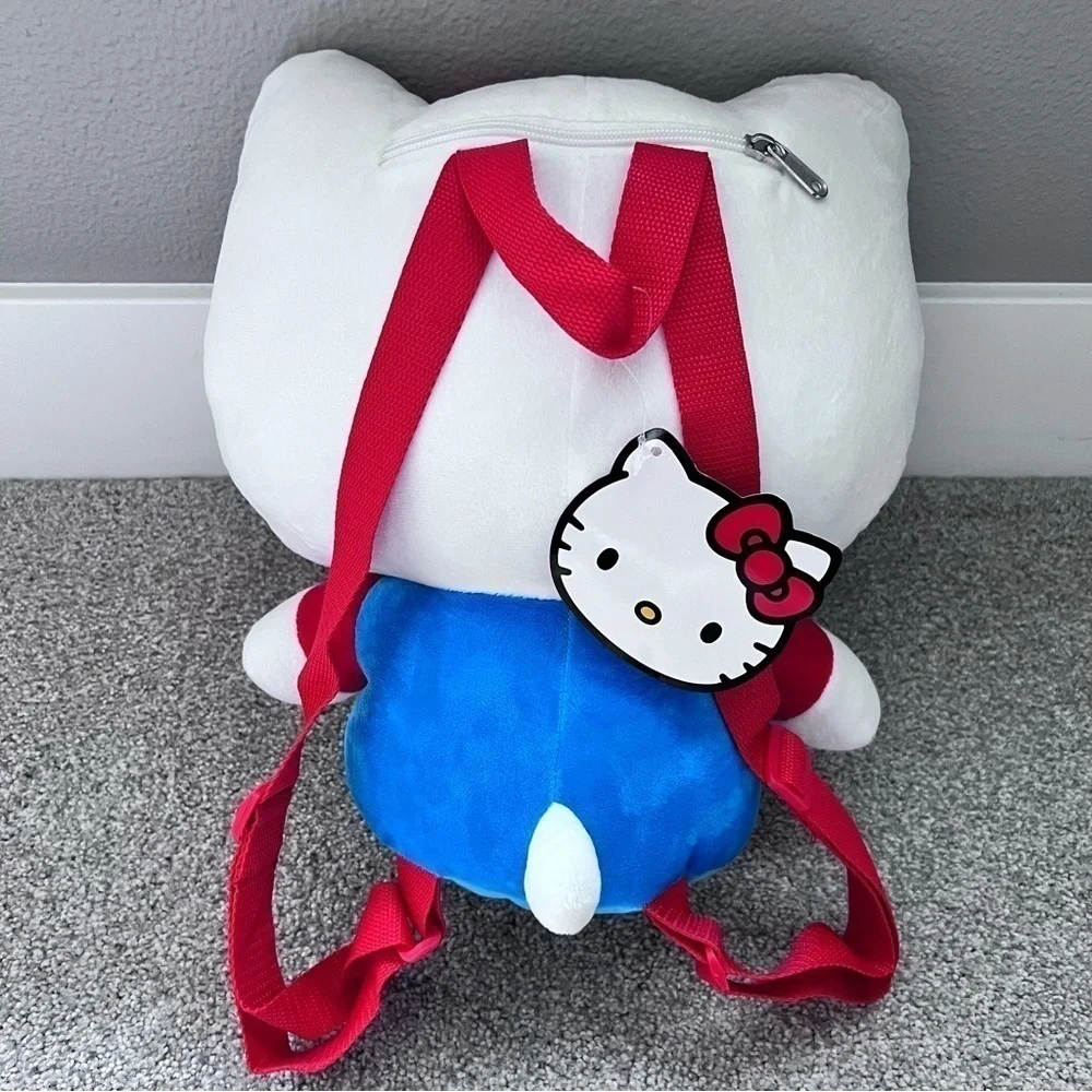 NWT Hello Kitty plush backpack with small snack/ toy pocket