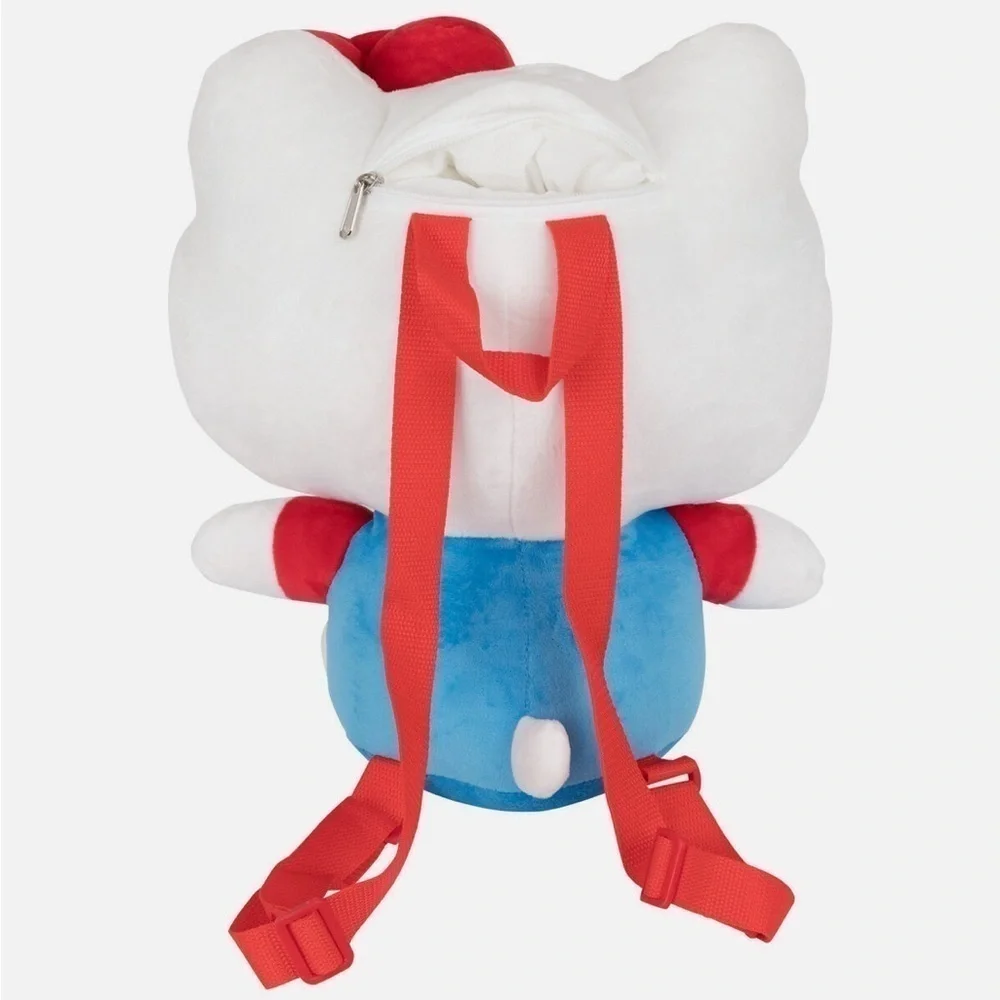 NWT Hello Kitty plush backpack with small snack/ toy pocket