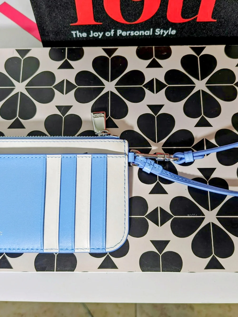 Kate Spade Noel Print Astral Blue Essential Wristlet - RETIRED!