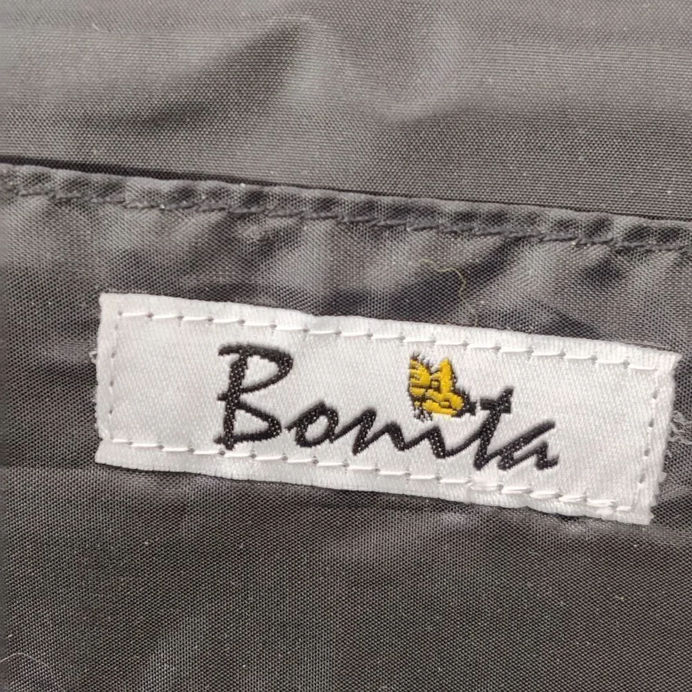 Bonita Clutch Bag Black and Gray Wide Stripe Color Block Wallet