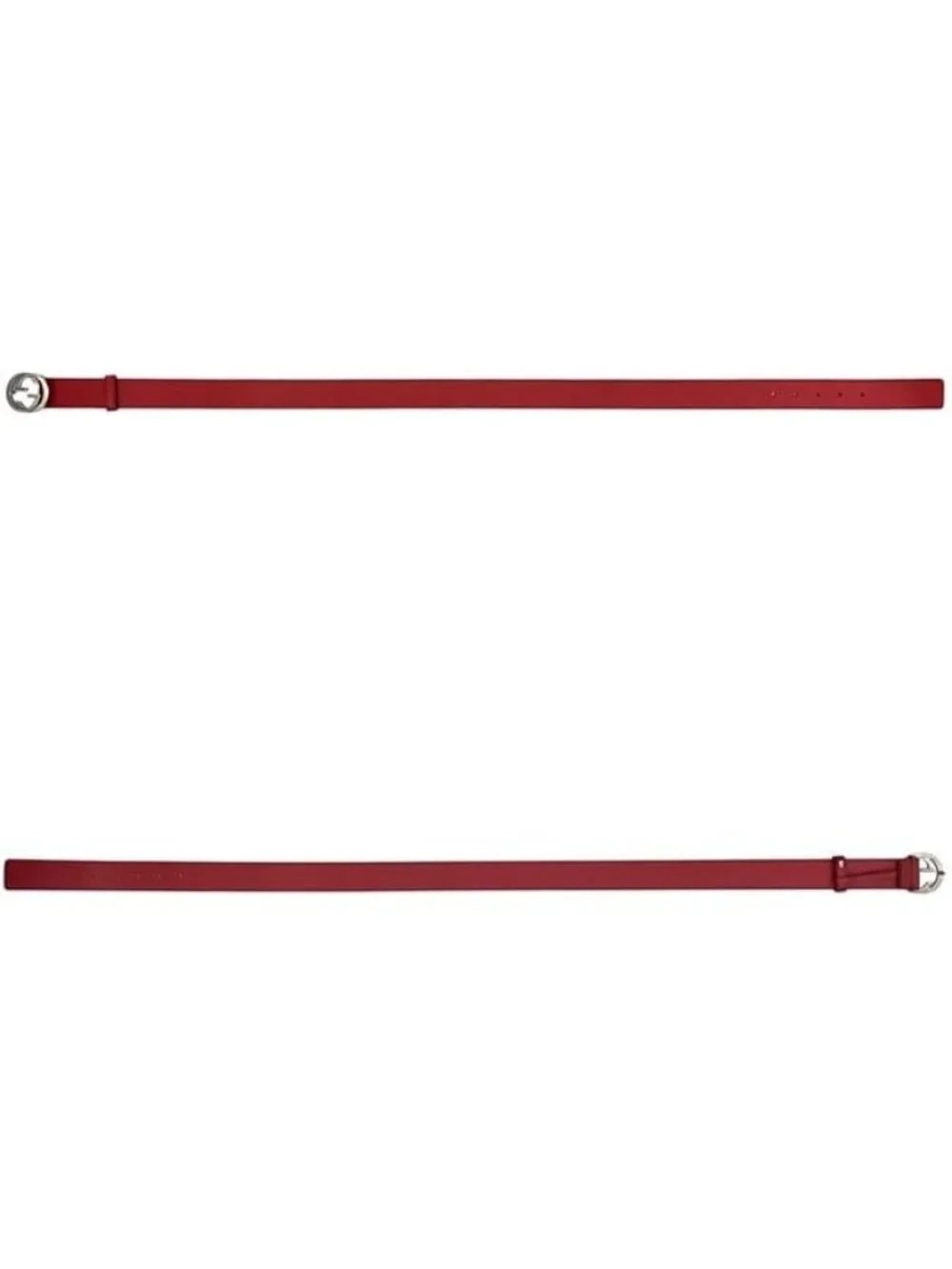Gucci Belt Red Interlocking Waist 100 35 Leather Metal GG Logo Buckle