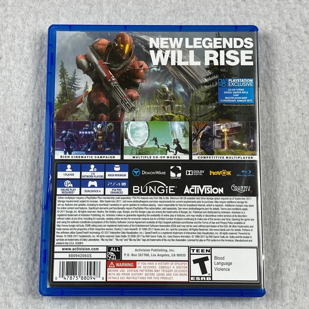 Activision Destiny 2 PlayStation 4 PS4 Blue Sci-Fi Action Shooter Video‎ Game