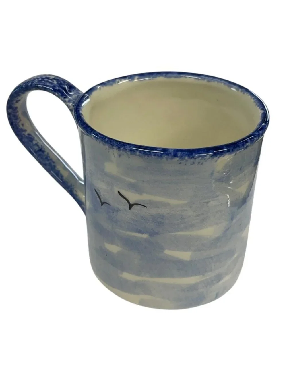 Nola‎ Cape Cod Mug Ceramic Blue White Lighthouse 12oz Hand Painted