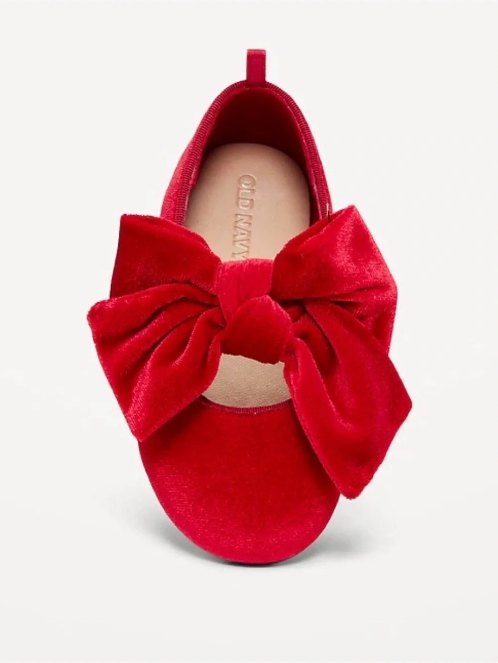 Old Navy Red Velvet Bow Slip-On Ballet Flat for Kids stock (39)