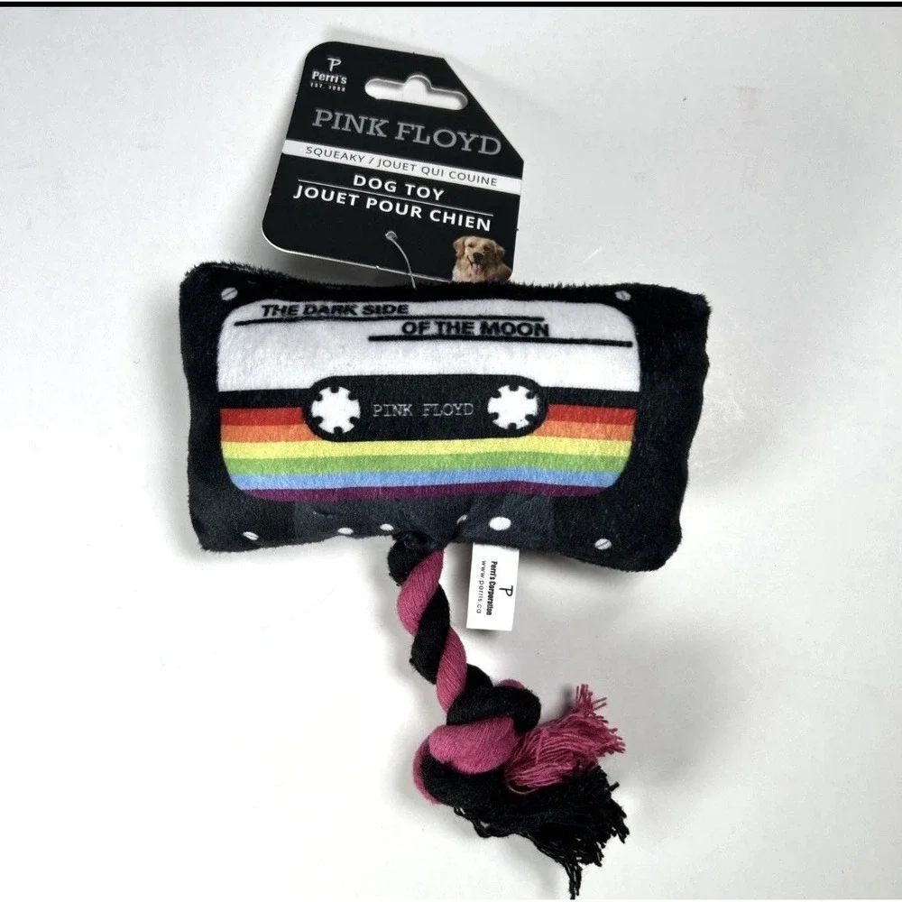 Pink Floyd Dark Side Of The Moon Cassette Squeaky Dog Toy‎ (5 in wide) NEW