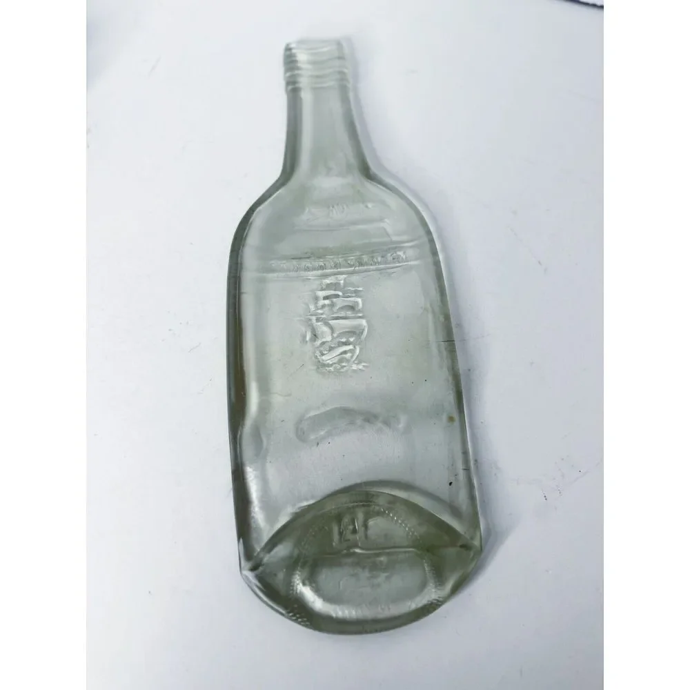 Clear Green‎ Glass Pirate Upcycled Wine Bottle Serving Tray, spoon rest
