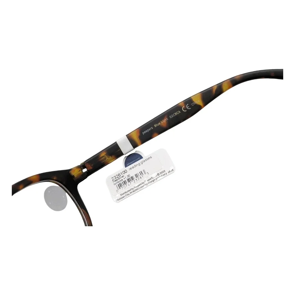 Peepers Headliner Blue Light Tortoise‎ Reading Glasses +1.00  Round Mens Womens