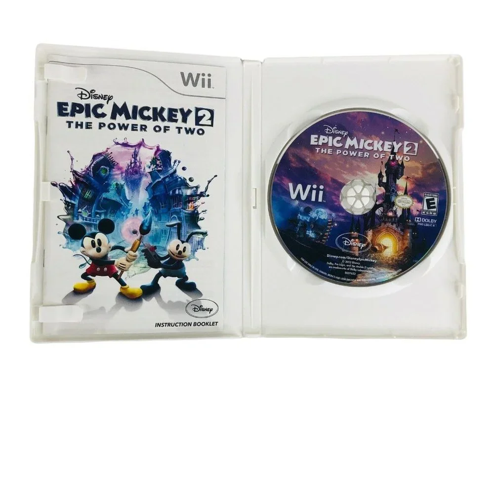Disney Epic Mickey 2 The Power Of 2 Nintendo WII Complete Manual‎ Manual Disc