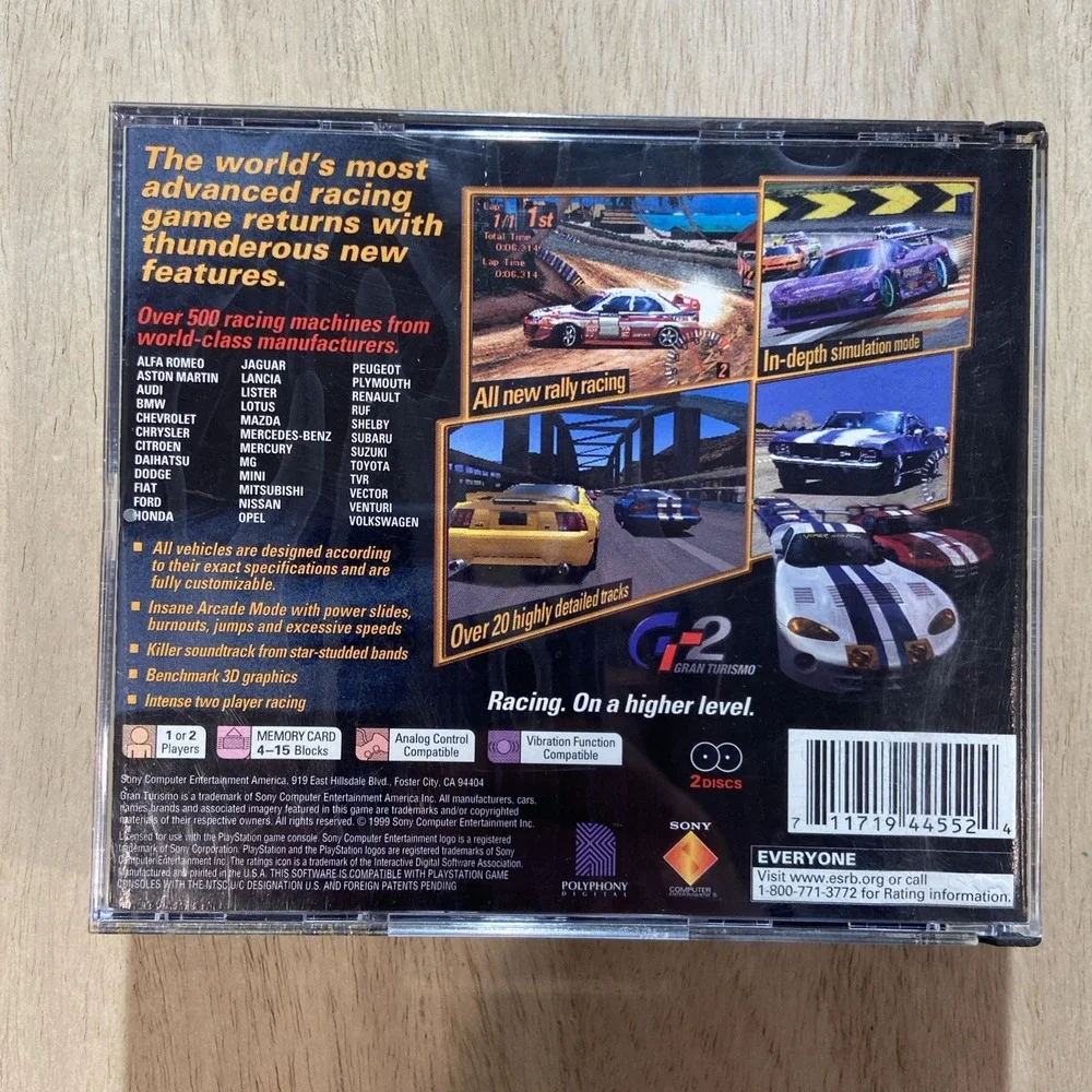 Gran Turismo 2 PS1 PlayStation 1 Greatest Hits -‎ Complete