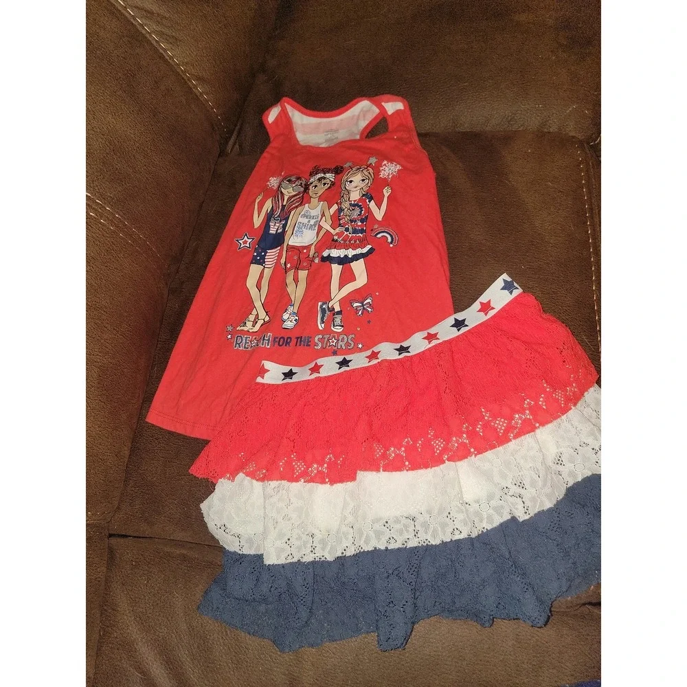 Celebrate patriotic freedom tank size 10 12 skirt size 7‎ 8 4th of july