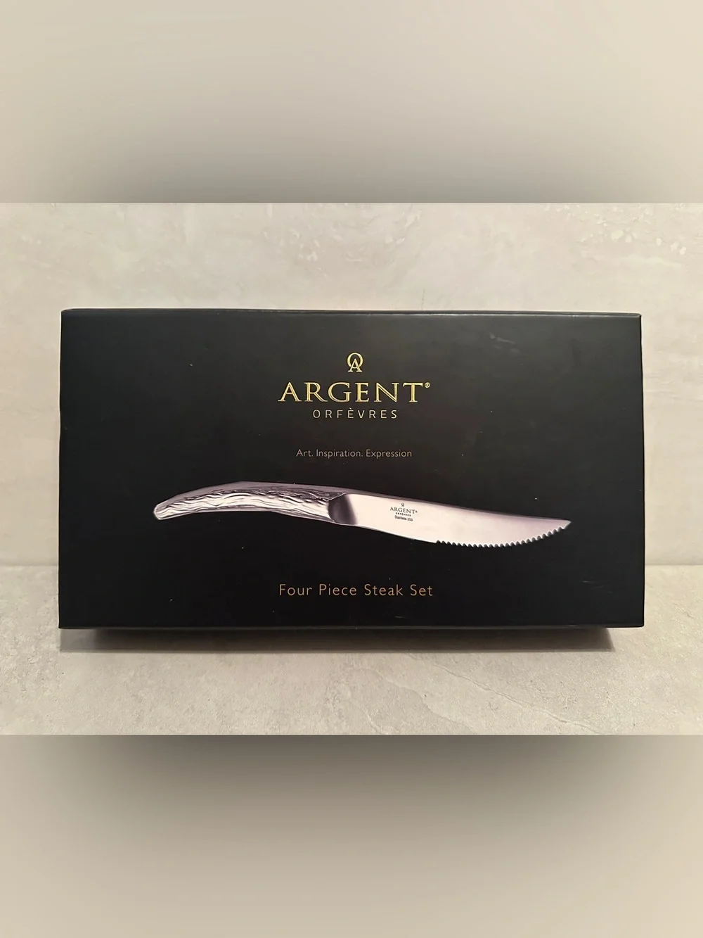 Argent Orfevres 4 Piece Steak Knife Set “Willow” Forged Stainless Steel NEW