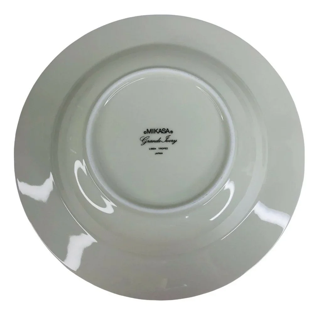 5‎ Mikasa Grande Ivory Tropez Rim Soup Bowls L5504 Japan 8 1/2” VTG Gray Floral
