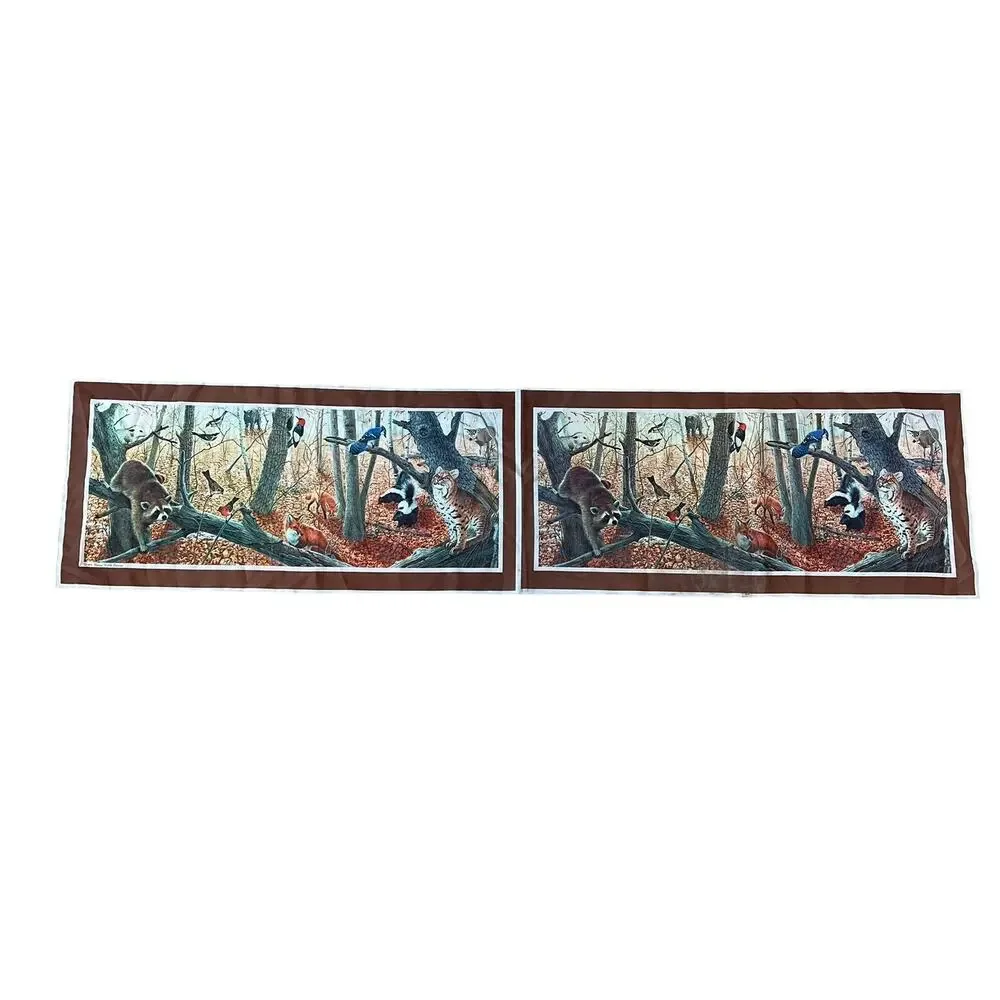 1975 National‎ Wildlife Federation Forest Animals Table Runner Raccoon Skunk