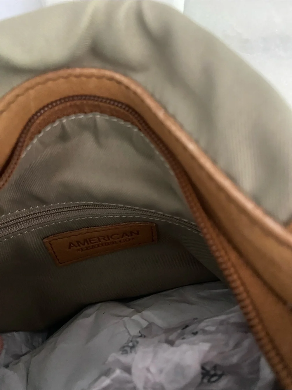 Tan Leather Daypack Backpack