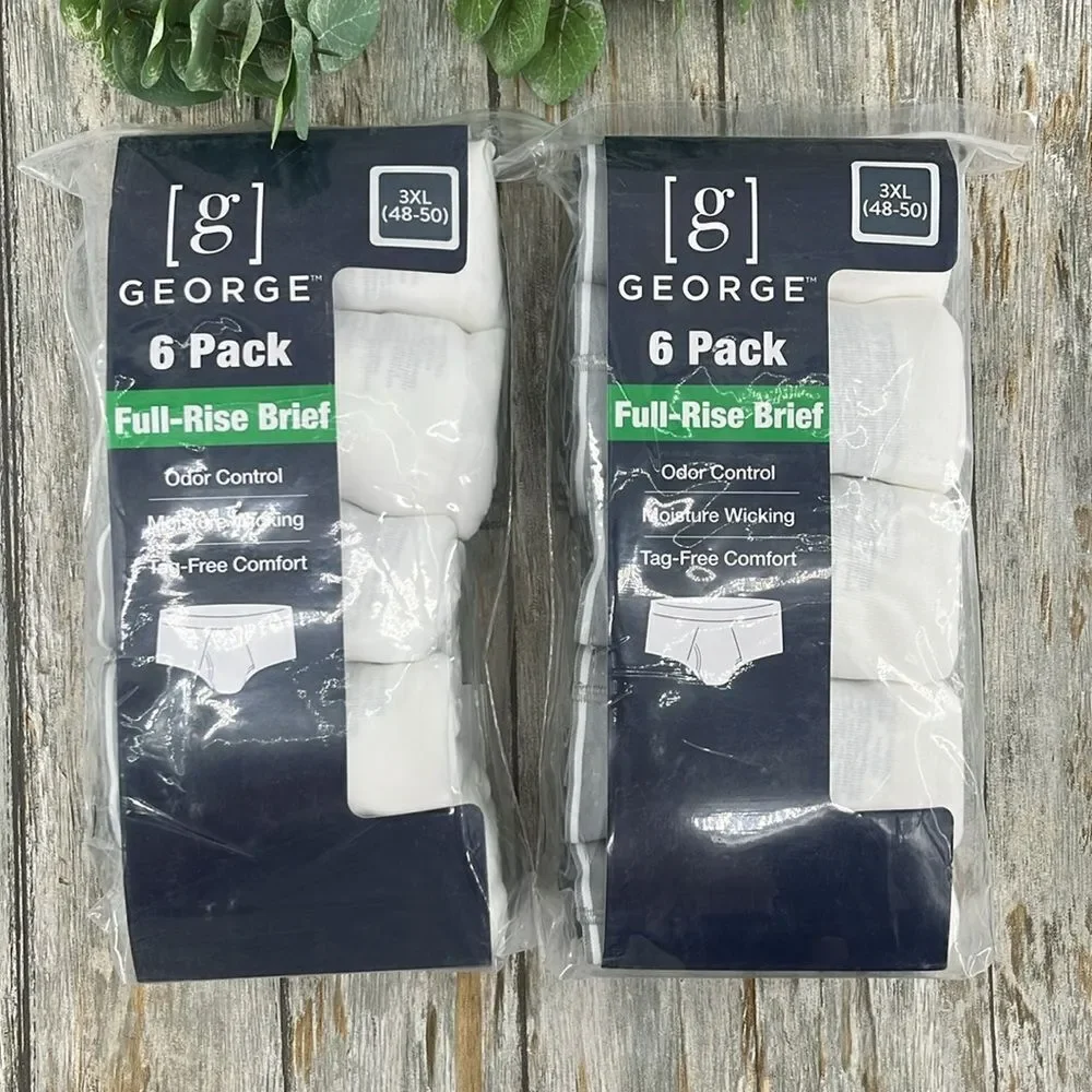 Men's Cotton Full Rise Briefs Underwear 2, 6-Packs Size 3XL