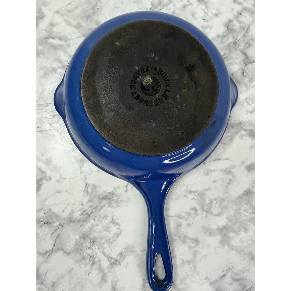 Le Creuset #20 Cast Iron Blue Enameled 7 1/2