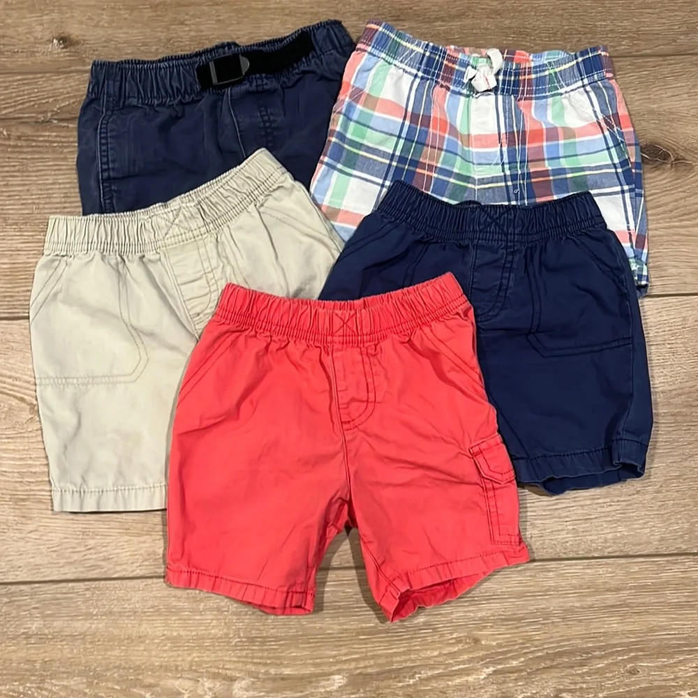 Carter’s Toddler Boys Shorts Bundle 24M | Lot of 5 Pull-On Summer Cotton Shorts