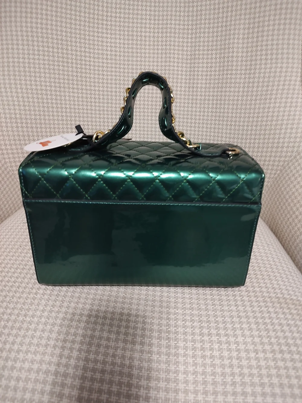 Vegan Emerald Green QUEEN Quilted Top-Handle Bag