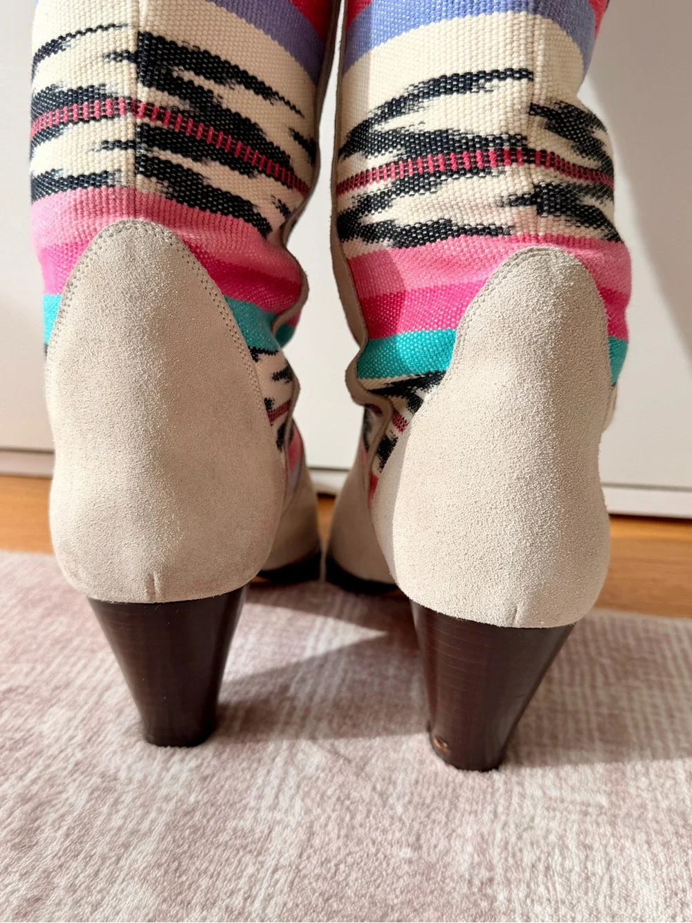 ISABEL MARANT Over-the-Knee Lorey Boot in Multicolor & Ecru