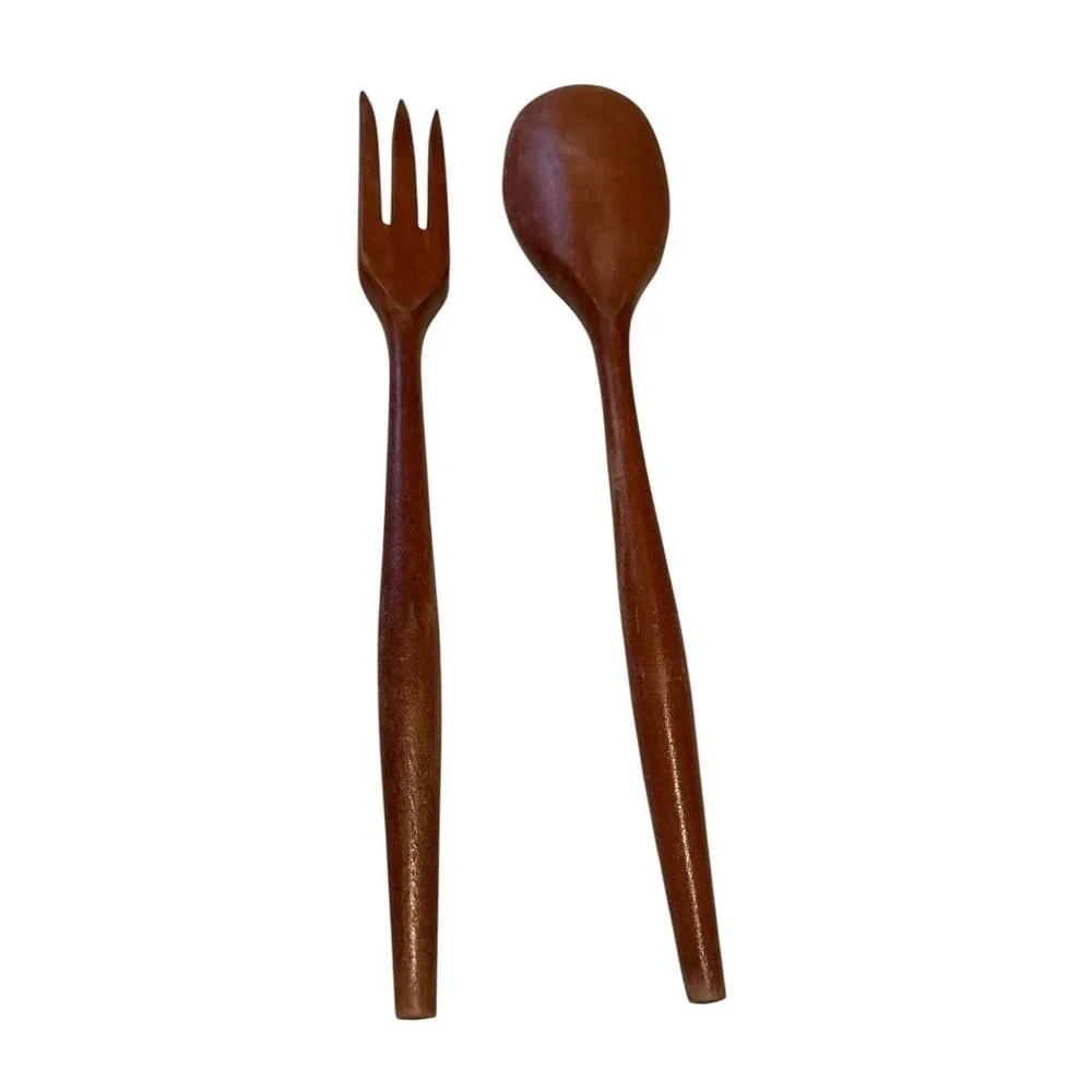 Vintage Wooden Fork & Spoon Tossed Salad MCM BOHO