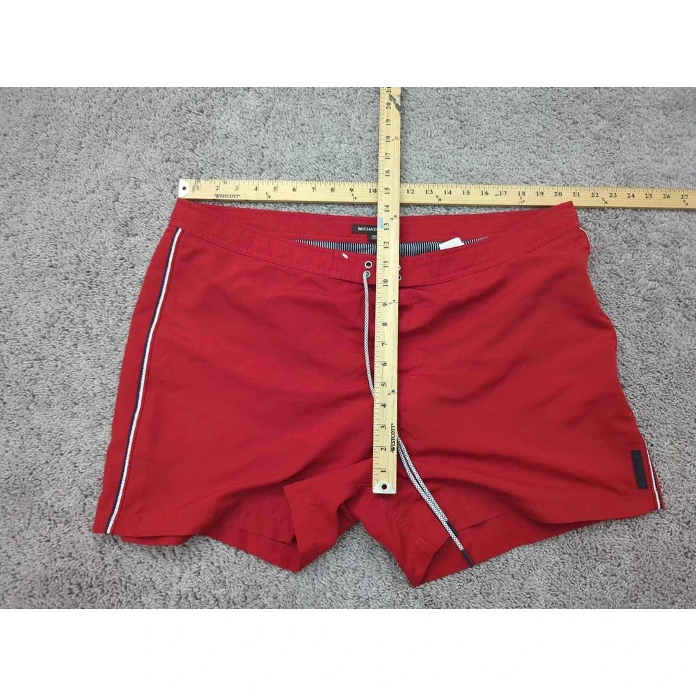 Michael‎ Kors Shorts Mens 2XL Red Swim Trunks Board Shorts Drawstring Lined