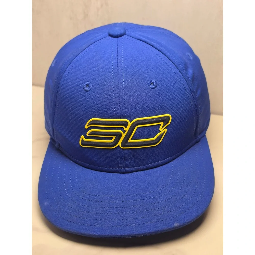 Under Armour SC30 Stephen Curry Youth Snapback Hat Blue Yellow Flat Brim Cap