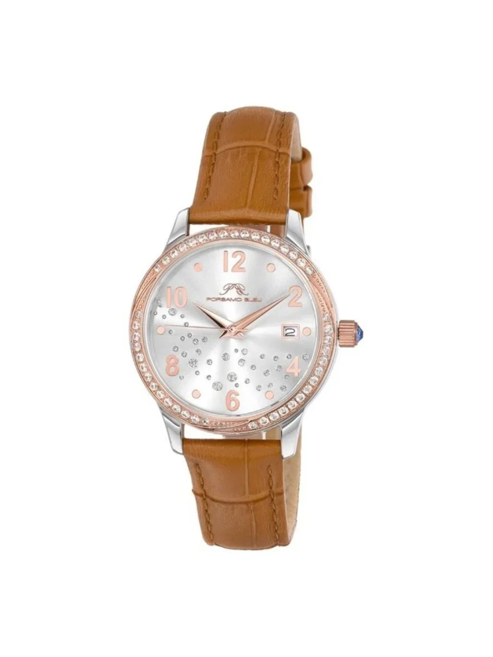 NWT Porsamo Bleu Ruby Quartz Silver Dial Ladies Watch