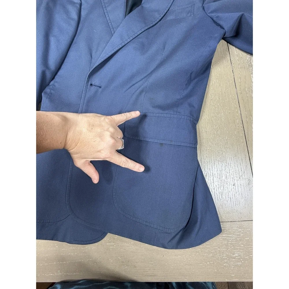 Dormeuil Wool Sport Coat Jacket Trunk Club Mens 38R Navy Blue Custom‎ Blazer