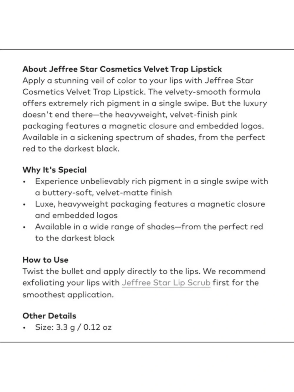 Jeffree Star Cosmetics Velvet Trap LipstickGrave Digger