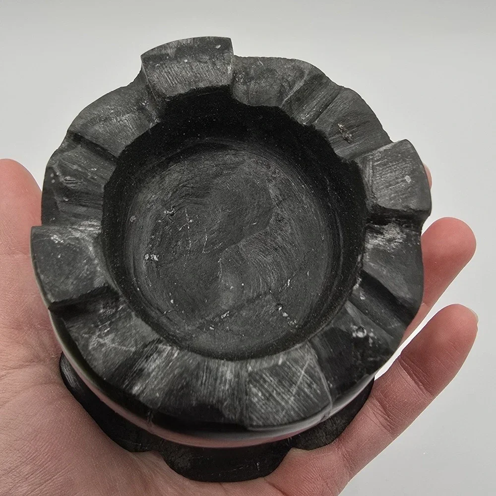 Vtg Floral Petal‎ Candleholder Or Mini Vase Stone Rock Heavy