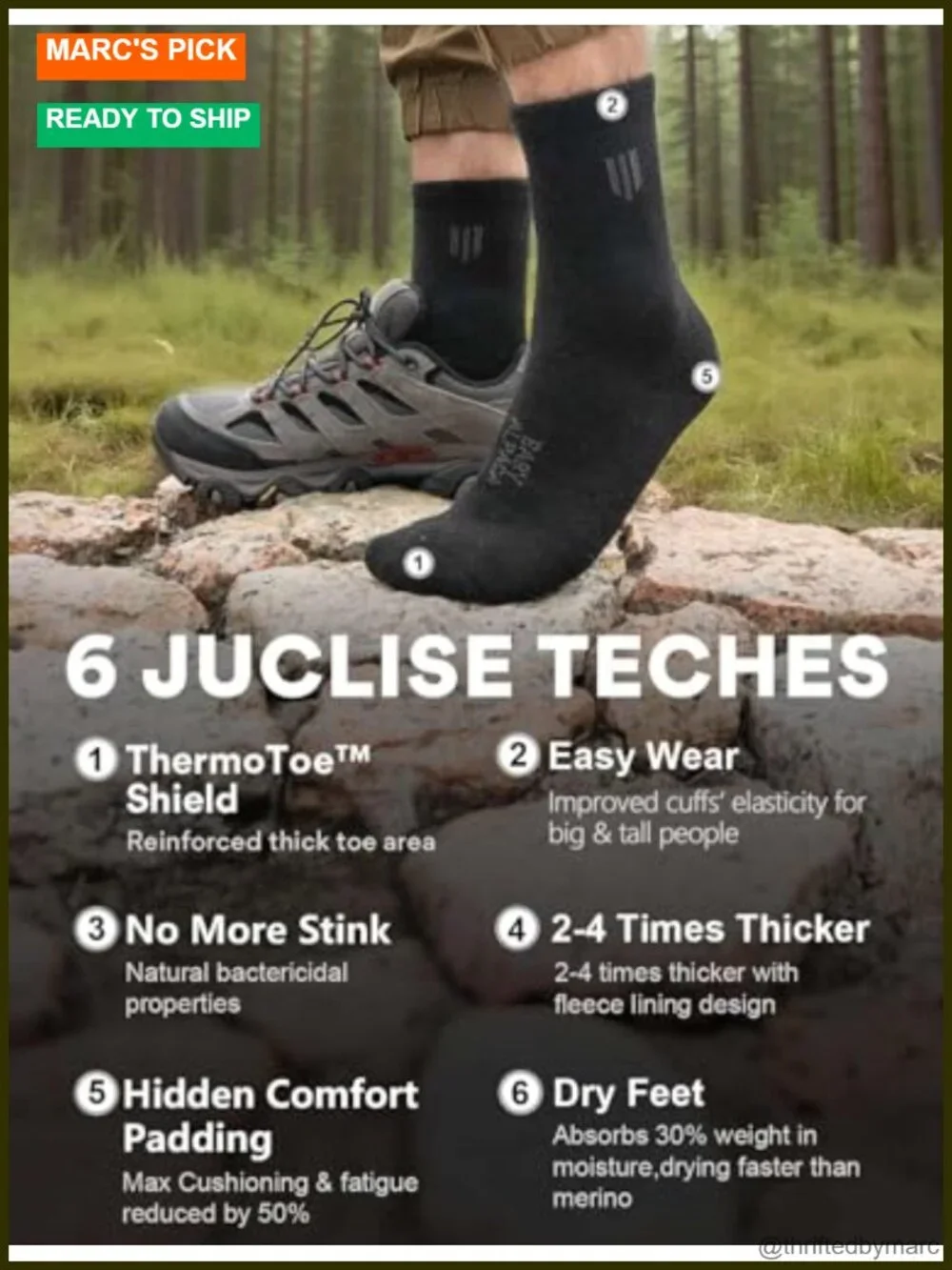 Alpaca Wool Micro Crew Socks Moisture Wicking Anti-Blister Hiking Cushioned