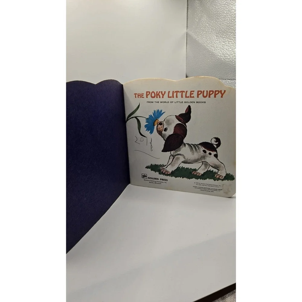 Vintage Poky Little Puppy Golden Shape Book 1974 Third Print Ivory Soap Promo