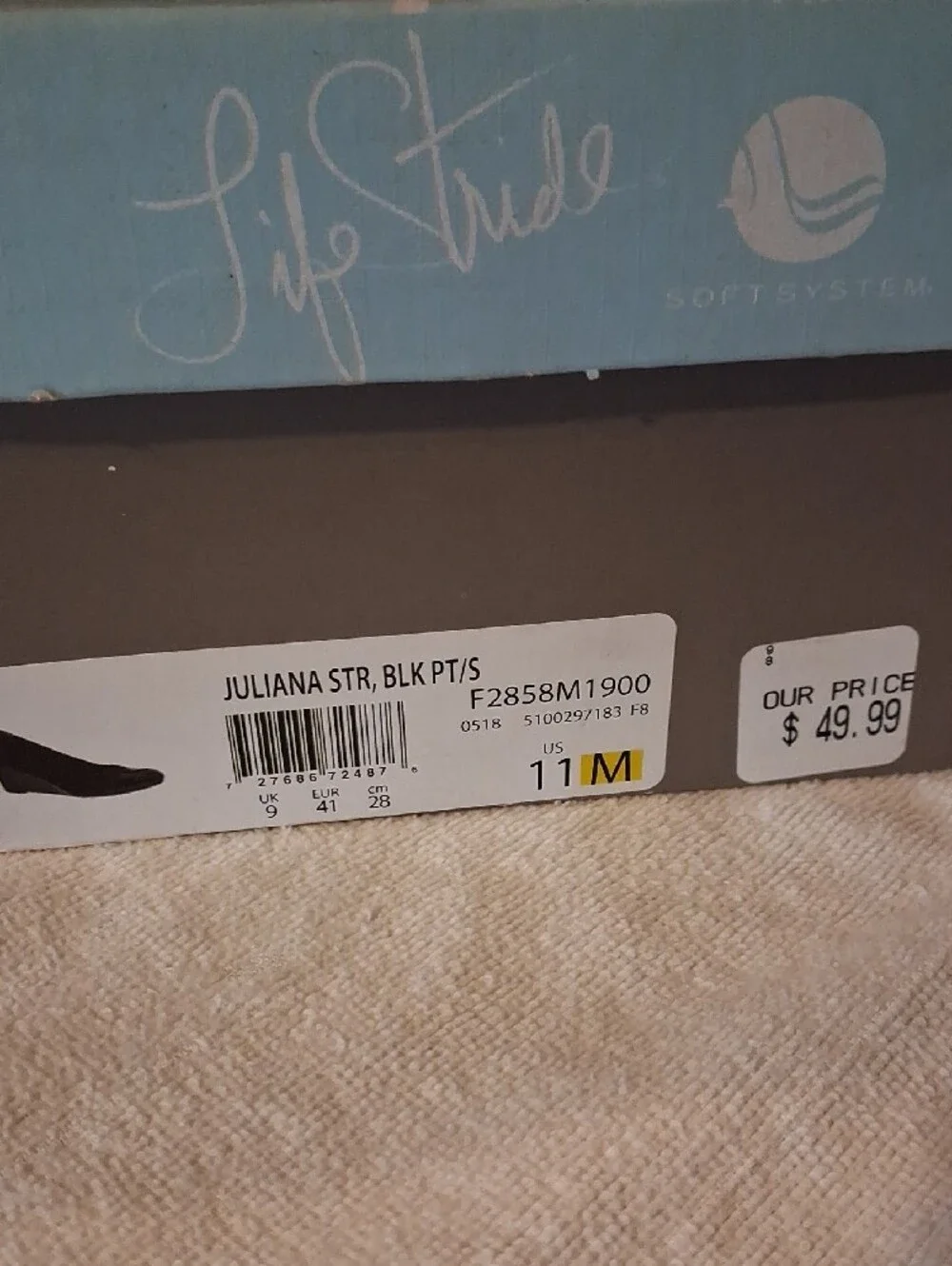 Life Stride Black Patent Wedge Pumps with Glossy Finish Size 11