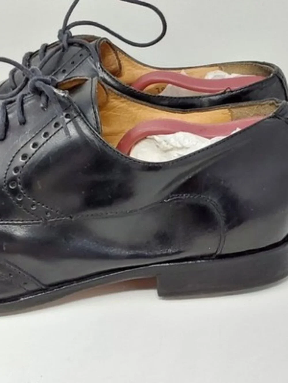 DeLaRentis Italian Couture Men's Wingtip Derby Shoes Black Leather Size 12M