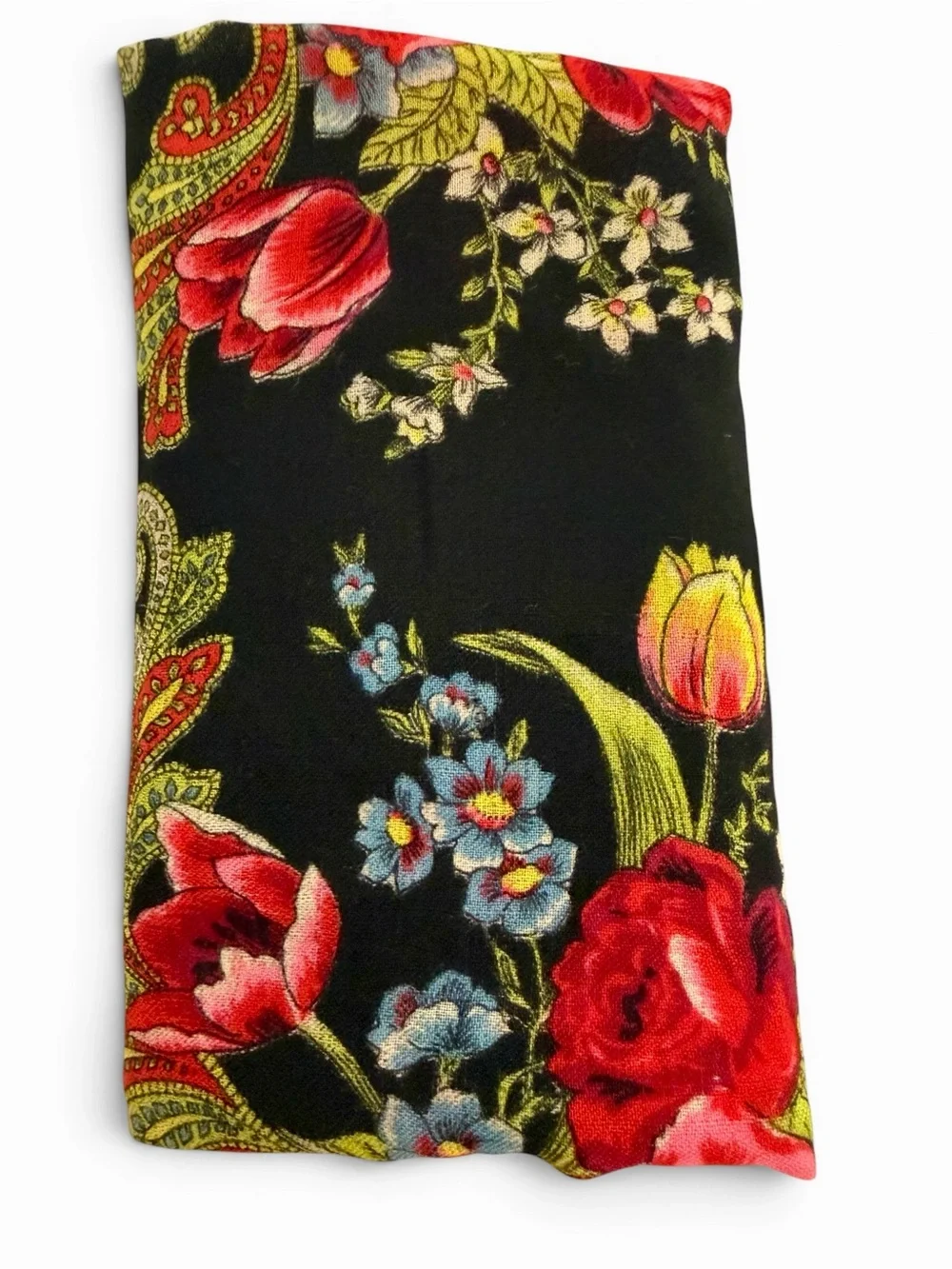 Floral Folk-Style Scarf Estate Sale Scarf