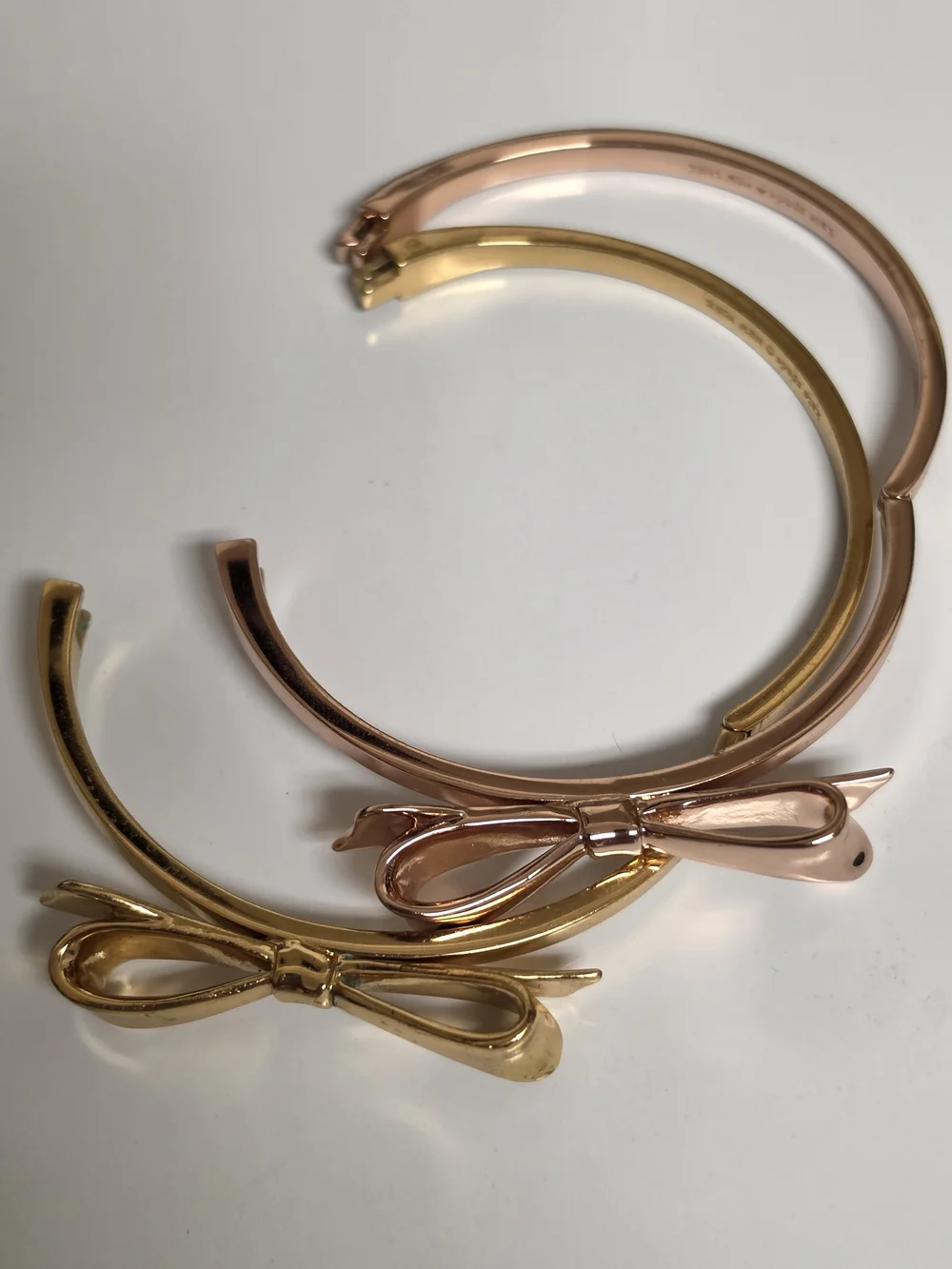 kate spade Rose Gold and Gold Bow Bangle 2 Pc Set