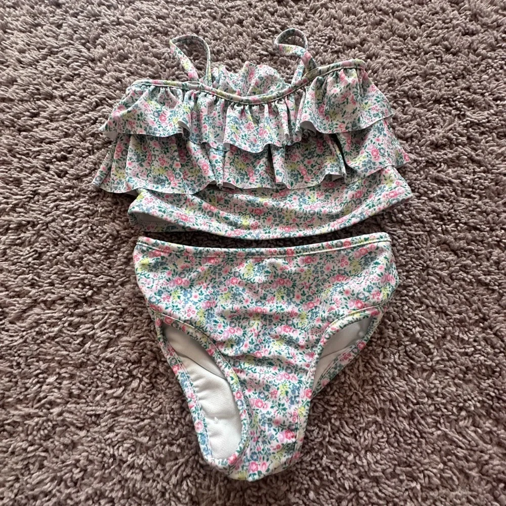 Preloved GAP Floral Bathing Suit Cover Set - Pink and Green