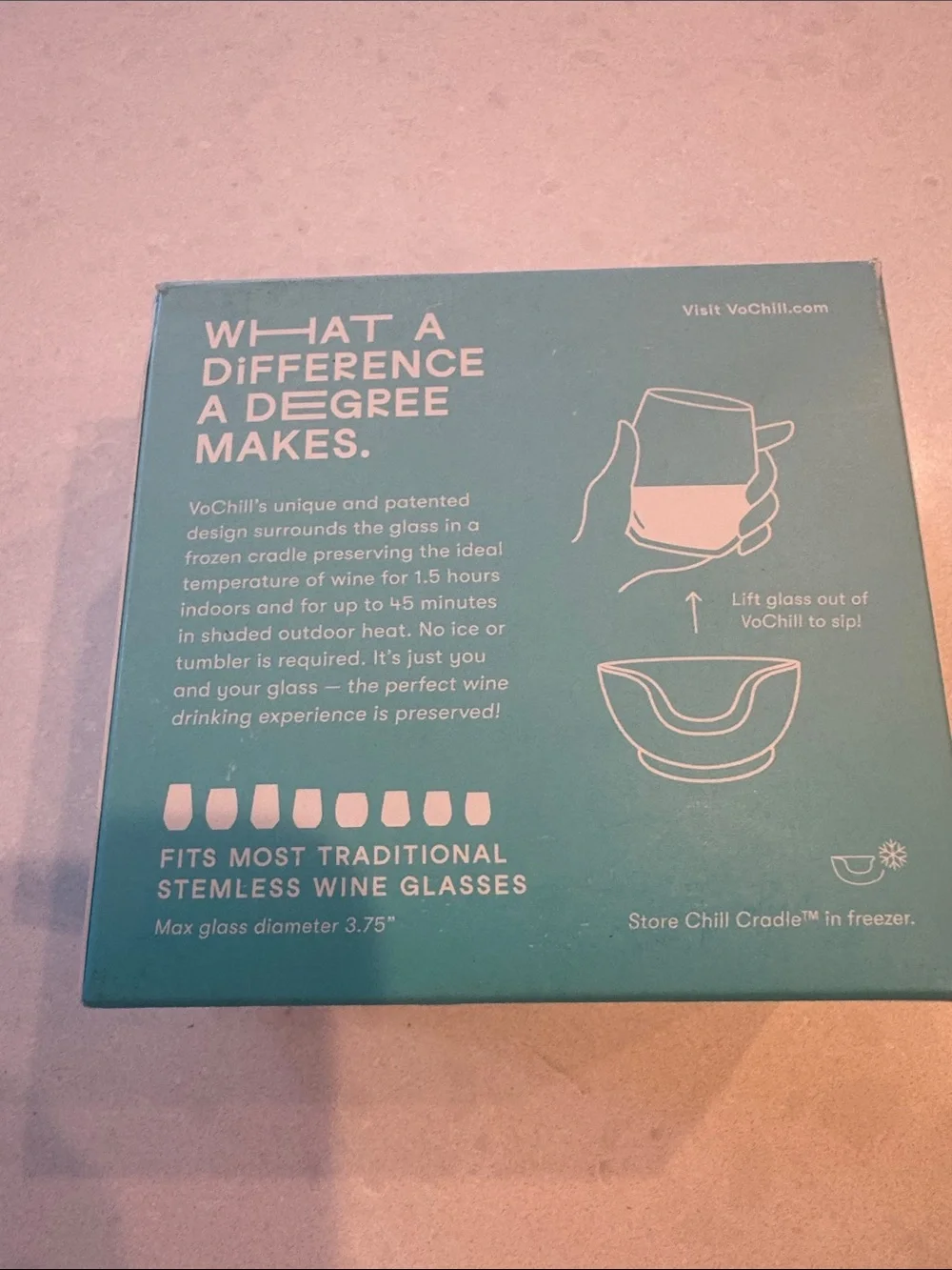 Wine glass chiller stemless new with tags