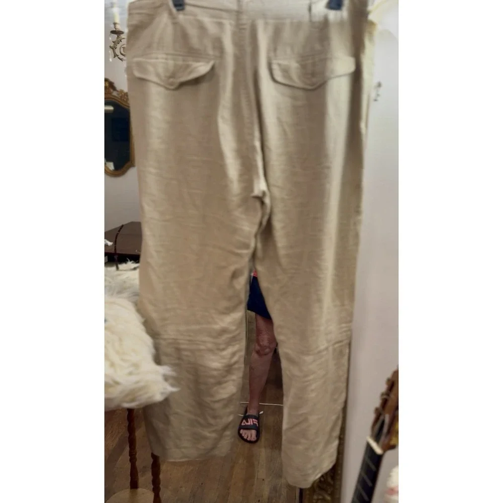 Sean John Men 38 100 % Linen Pants Beige Casual Beach Resort Classy  Rich Hipstr