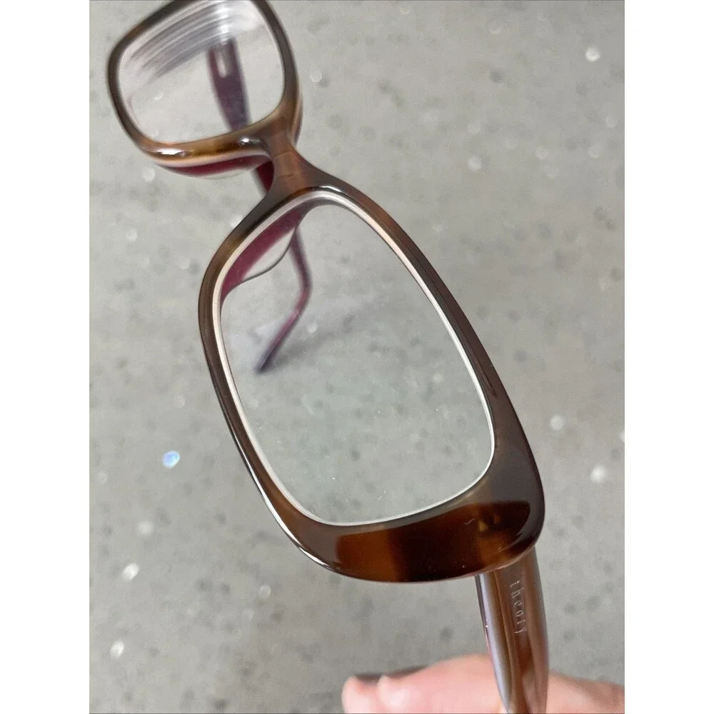 THEORY Eyeglasses Frames ONLY TH1140 C03 135 51 17 Brown Rectangular pink
