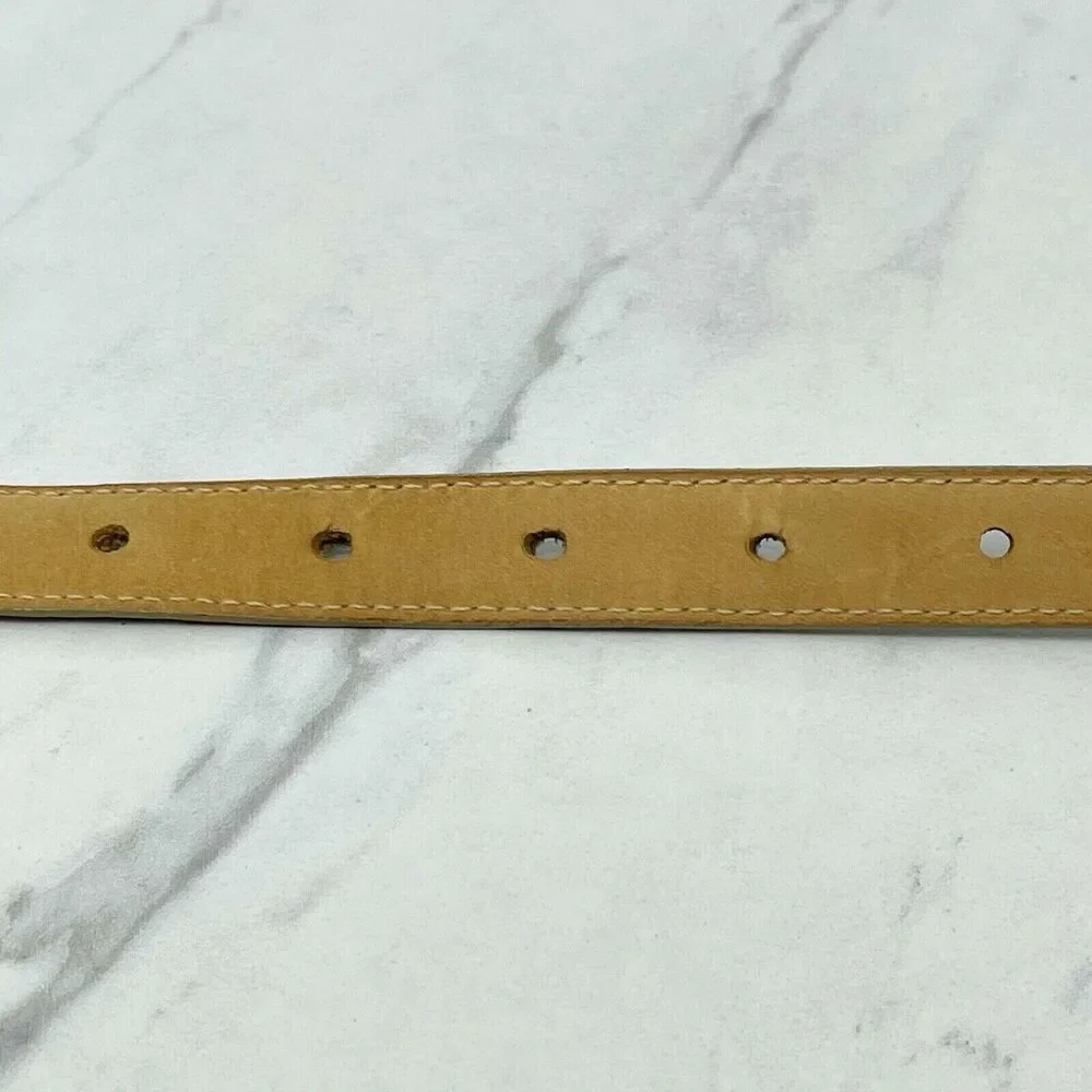 Liz Claiborne Gray Vintage Full Grain Semi Aniline Leather Belt Size Medium M