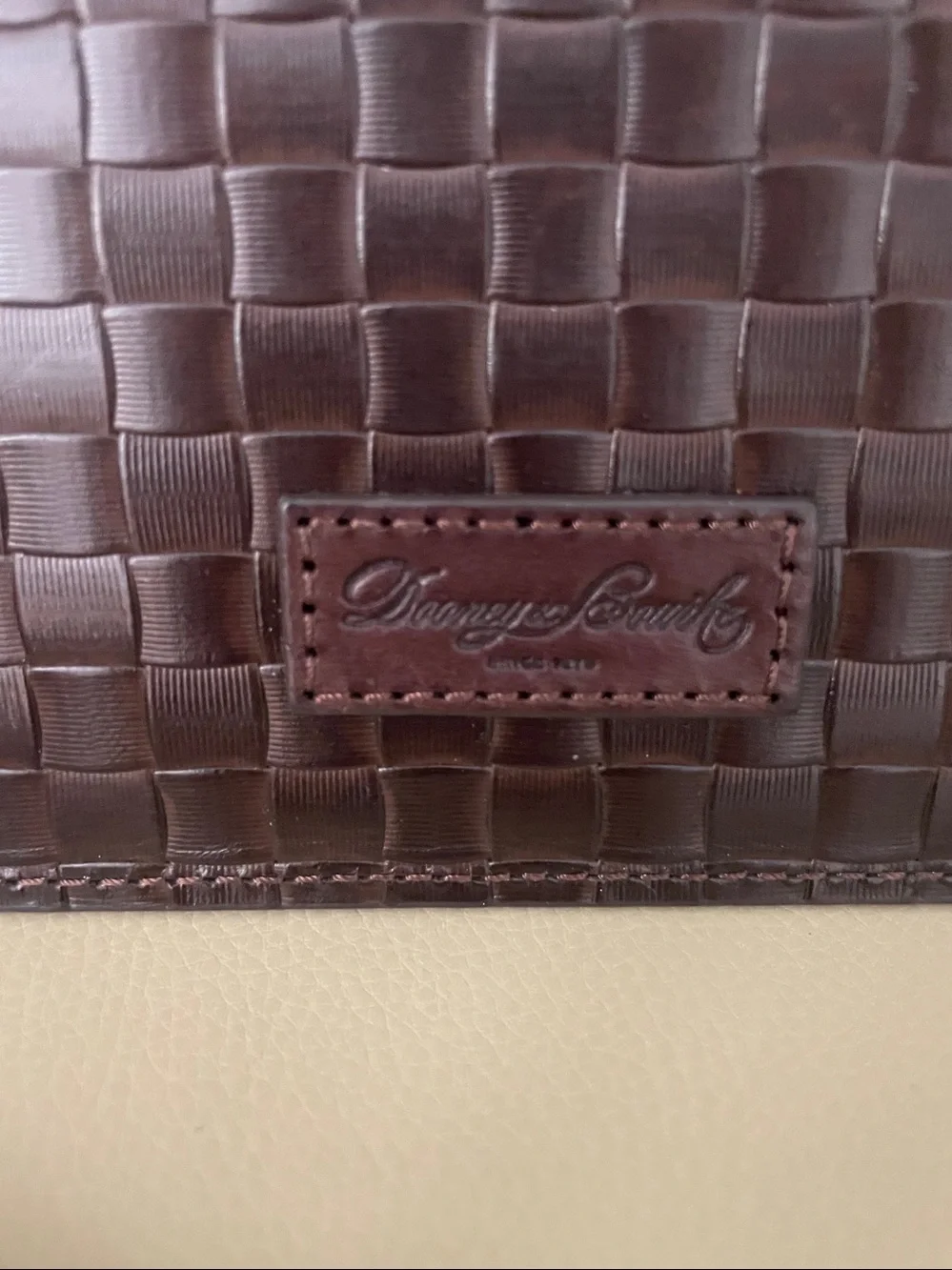 Dooney & Bourke Woven Leather Wristlet Clutch - Dark Brown