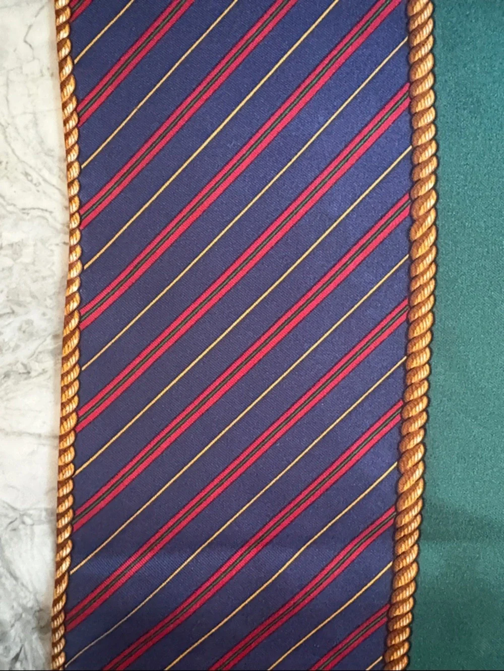 Vintage Polo Ralph Lauren Heraldic Silk Scarf - Teal, Navy, Gold, Burgundy
